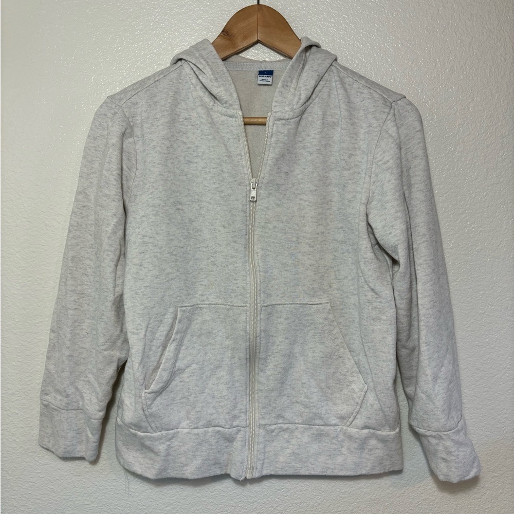 Old Navy Youth Zip Up Hoodie Size 10-12 Light Heather Gray | casual | school